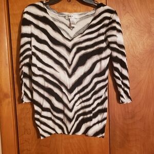 Chic Zebra V-Neck Sweater